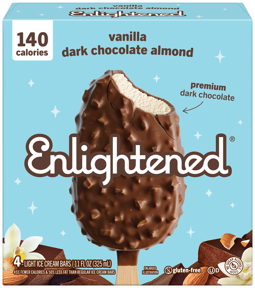 Vanilla Dark Chocolate Almond Ice Cream Bar Enlightened