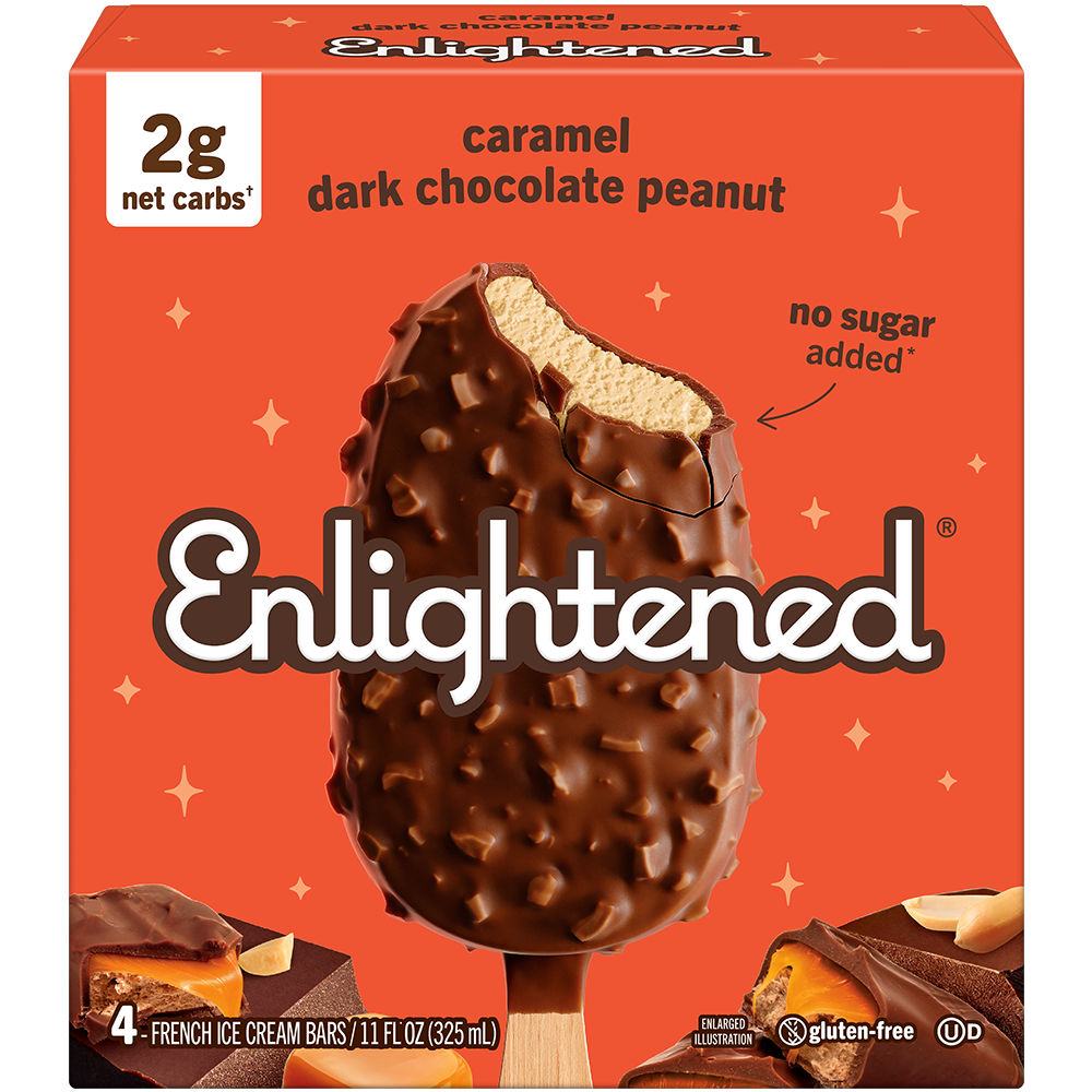 Keto Caramel Dark Chocolate Peanut Ice Cream Bars | Enlightened