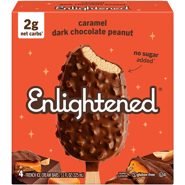 Keto Caramel Dark Chocolate Peanut Ice Cream Bars | Enlightened